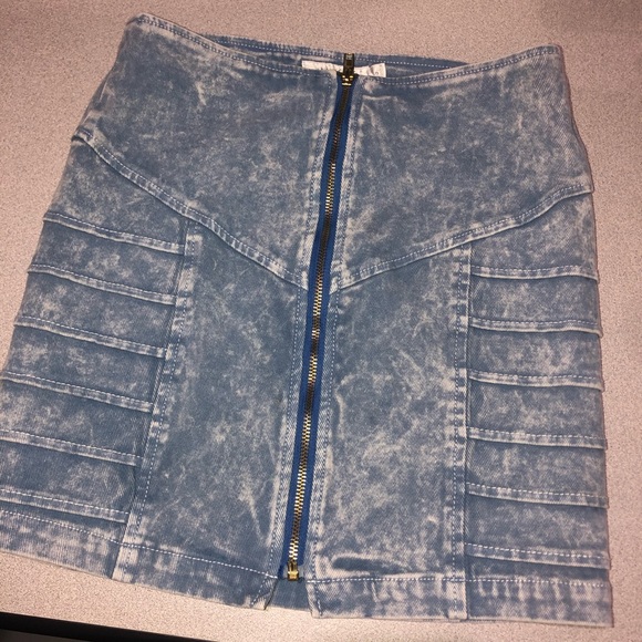 Minkpink denim jean skirt zipper front